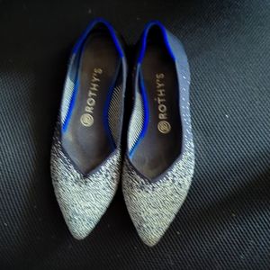 Rothys Point Retired Navy Sparkle Toe